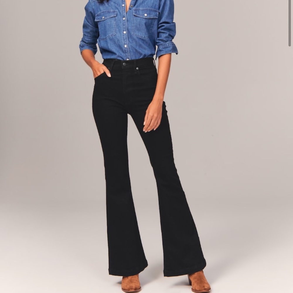 Black Abercrombie flared jeans